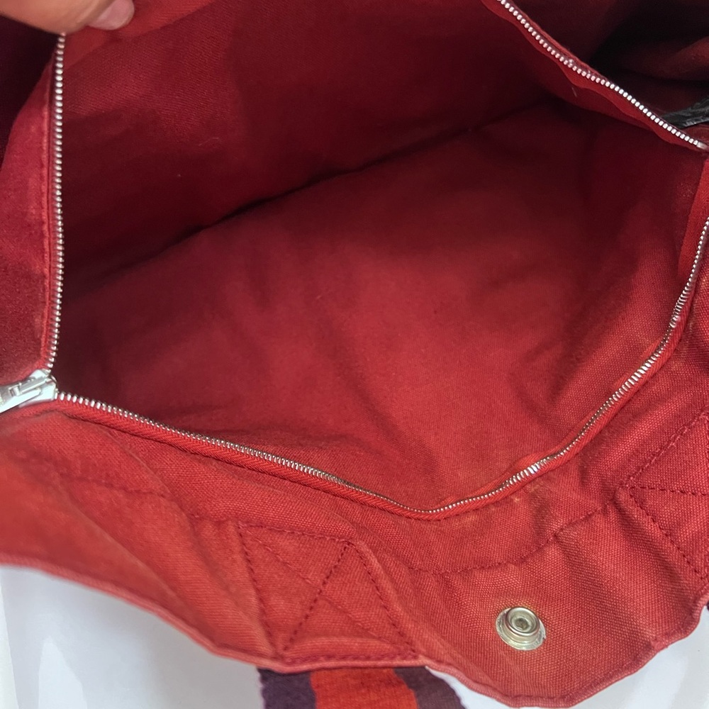 Hermes red canvas 👜 tote. - Picture 7 of 9